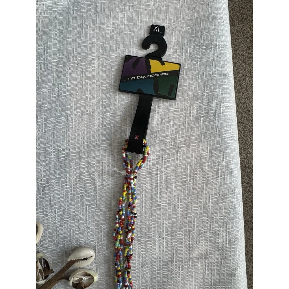 Y2K No Boundaries Belt Beaded Puka Shells Fringe NOS NWT Size XL 36